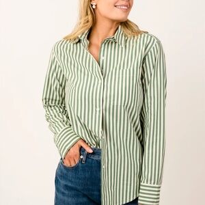 Green stripe button down
